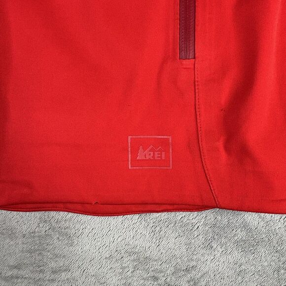 REI Elements E1 Jacket Womens Medium Red Hooded Softshell Full Zip Pit Zips - Picture 3 of 16